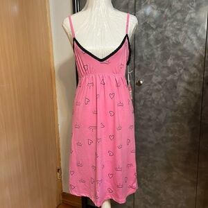 Pink Heart and Crown Print Nightdress
